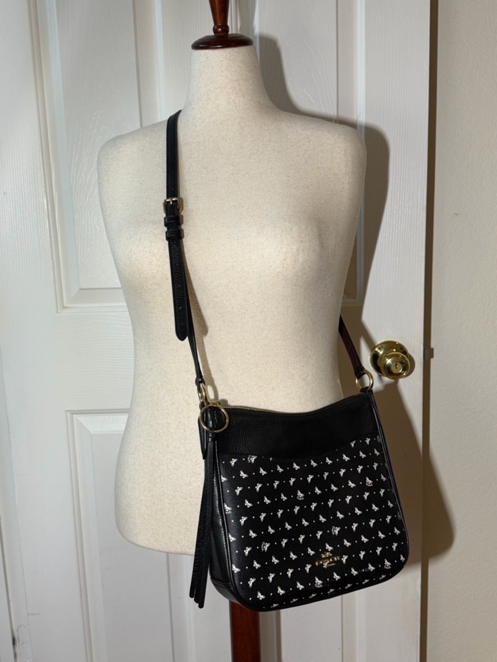 Coach Black Crossbody with Ivory Butterfly Print - Picture 2 of 14